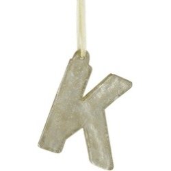 4" Antique-Style Speckled Glass Monogram Letter "K" Christmas Ornament