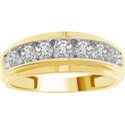 1.0 Cttw Round Cut Diamond Promo Band with 10 KT Yellow gold