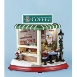 8.25" Musical Rotating LED "Snow Bucks" Christmas Coffee Shop D"cor