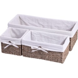 Seagrass Shelf Storage Baskets with Lining