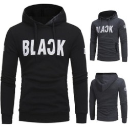 Men's Autumn Winter Letter Printed Fashion Casual Sport Hooded Sweatshirt Hoodie