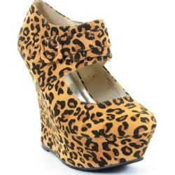 Leopard Maryjane Platform Womens Funky Vegan Heels