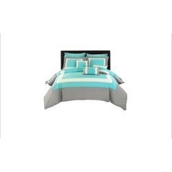 Chic Home Cs1457-Us 10 Piece Lord Complete Pieced Color Block Bedding