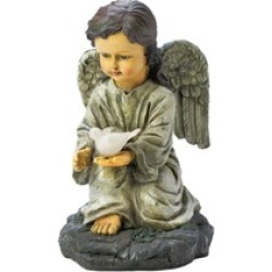 Solar Angel With Dove Outdoor Yard Lights Solar Figurines