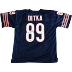 Autographed Mike Ditka Chicago Bears Custom Jersey Navy FHS170