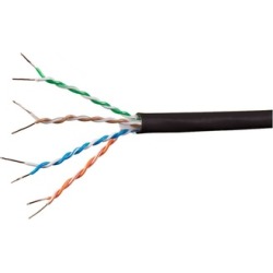 Cat6A Blk Ethernet Bulk Cable Solid UTP CMR Riser Rated 23AWG 1000ft
