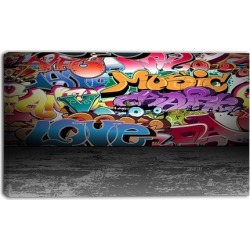 Love and Music Street Art - Graffiti Canvas Print