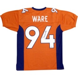 Autographed DeMarcus Ware Denver Broncos Orange Custom Jersey