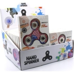 Galaxy Fidget Spinner Stress Toy Bulk 24 Count Box - American Flag