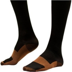 Unisex High Knee Copper Compression Socks Reduce Swelling