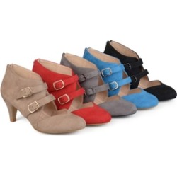 Journee Collection Womens Comfort Sole Dual Buckle Sweetheart Toe Heels