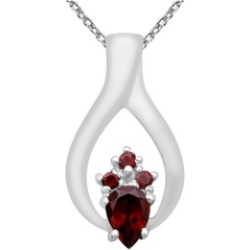 Orchid Jewelry 925 Sterling Silver 0.95 Carat Garnet Necklace