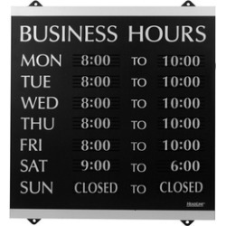 Headline Sign HeadLine Century Series 14x13 Inch Business Hours Sign