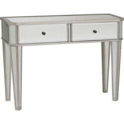 Mirrored Console with "Silver" Wood