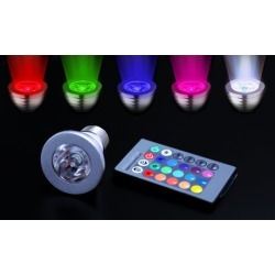 Magic Light 3-Watt LED Color-Changing Light Bulbs with Remote Control