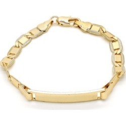 ID Bracelet For Ladies, Gold tone, 6 MM Mariner Link in Gold Plated