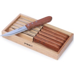 Premium Stainless steel Wooden Steak Knife Set Gift Box (set of 6)