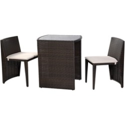 Outdoor Patio Furniture Seat - 3 Pcs Brown Outdoor Patio Furniture Seat - 3 Pcs Brown