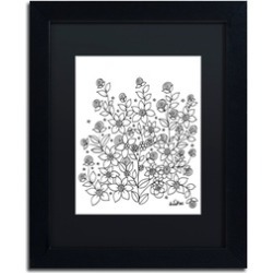 KCDoodleArt 'Simple Flower Doodle 2' Matted Black Framed Art