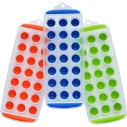 Easy Push Pop out round Mini Ice Cube Trays W/Flexible Silicone Bottom