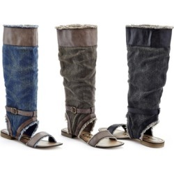 Lady Godiva Women's Denim Gladiator Sandals