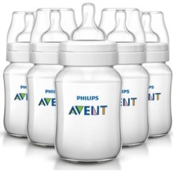 Anti-colic Baby Bottles Clear, 9oz 5 Piece