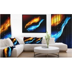 Fire and Water - Contemporary Art Framed Canvas Print