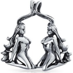 Bling Jewelry Sterling Silver Gemini Zodiac Sign Pendant