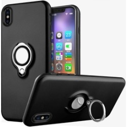 Hard Protective Hybrid Apple iPhone X Case w/ Finger Ring