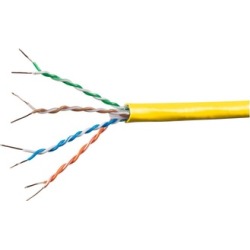 Cat6A Ethernet Bulk Cable UTP CMR Riser Rated 23AWG 1000ft Yellellow