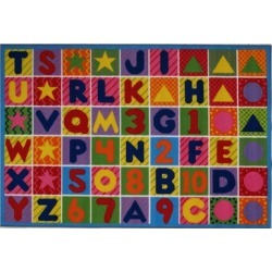 LA Rug FT-2011-P 5376 Fun Time Collection - Numbers & Letters Rug