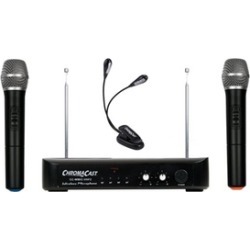 ChromaCast Wireless VHF 2 Microphone Console with Clip-On LED Light