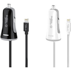 GabbaGoods Rapid iPhone Car Charger 3.4 amp Fast Lighting Cable with USB port