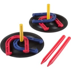 Rubber Horseshoes Game Set for Outdoor and Indoor Games by Hey! Play!