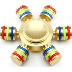 Fidget Hand Spinner Finger Toy EDC Focus ADHD Autism Stress Relief 6 Side BRASS