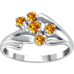 Orchid Jewelry 925 Sterling Silver 0.34 Carat Citrine Ring