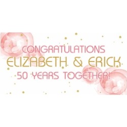 Rose and Gold 50th Wedding Anniversary Banner Personalized Party Decor