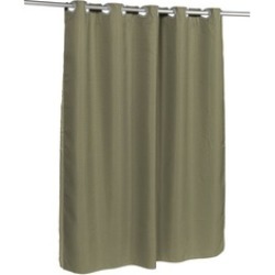 Carnation Home Fashions Pre Hooked Waffle Weave Fabric Shower Curtain