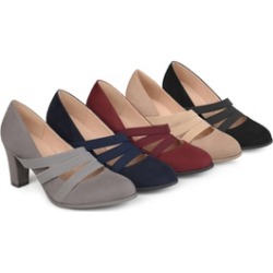 Journee Collection Comfort Sole Triple Elastic Strap Chunky Heels