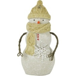 4" Bundled Up Snowman with Scarf, Hat & Snowflake Christmas Ornament
