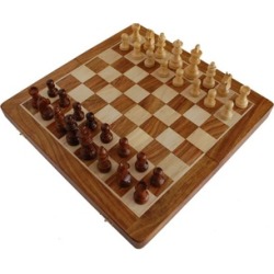 Best Chess Set Rosewood Travel Chess Game Board, Handmade Wooden Chess