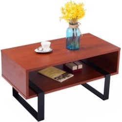 Coffee End Table Wood and Metal Modern Living Room Furniture w Shelf Coffee End Table Wood and Metal Modern Living Room Furniture w Shelf