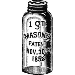 Mason Jar. Na One-Quart Mason Jar. Wood Engraving 19Th Century. Poster Print by