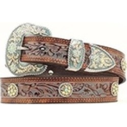 Nocona Belt N3411208-S 1.5 in. Womens Concho Accent Painted Leather Western Belt