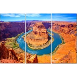 Split Canvas Art Set 12"x24" 3 Pieces Desert Horseshoe