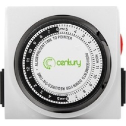 Century Heavy Duty Mechanical Timer Dual Outlet - 24 Hours