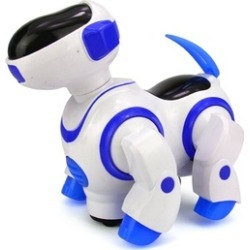 Robo Dancing Dog Battery Op Bump and Go Toy w/ Moving Head, Legs, Tail (Blue)