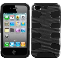 Insten Carbon Fiber/Black Fishbone Case For iPhone 4 4S
