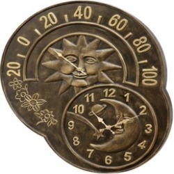 SPI Home 33761 Sun and Moon Clock and Thermometer