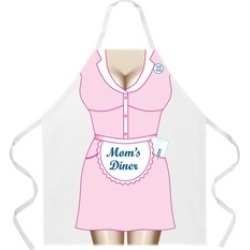 L.A. Imprints 2034 "Mom's Diner " Apron, White